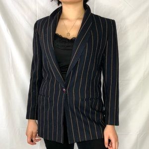 Vintage Women’s Pinstripe Wool Blazer Suit Jacket size 10
